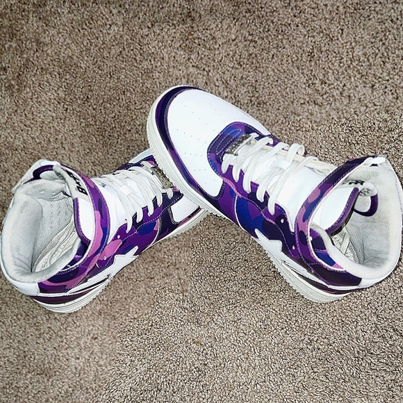 BapeSta Purple & White Mens 10.5 Sneakers #BathingApe